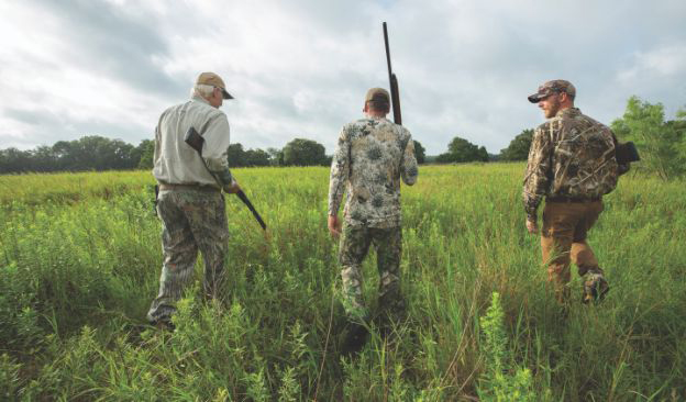 Three men dove hunting