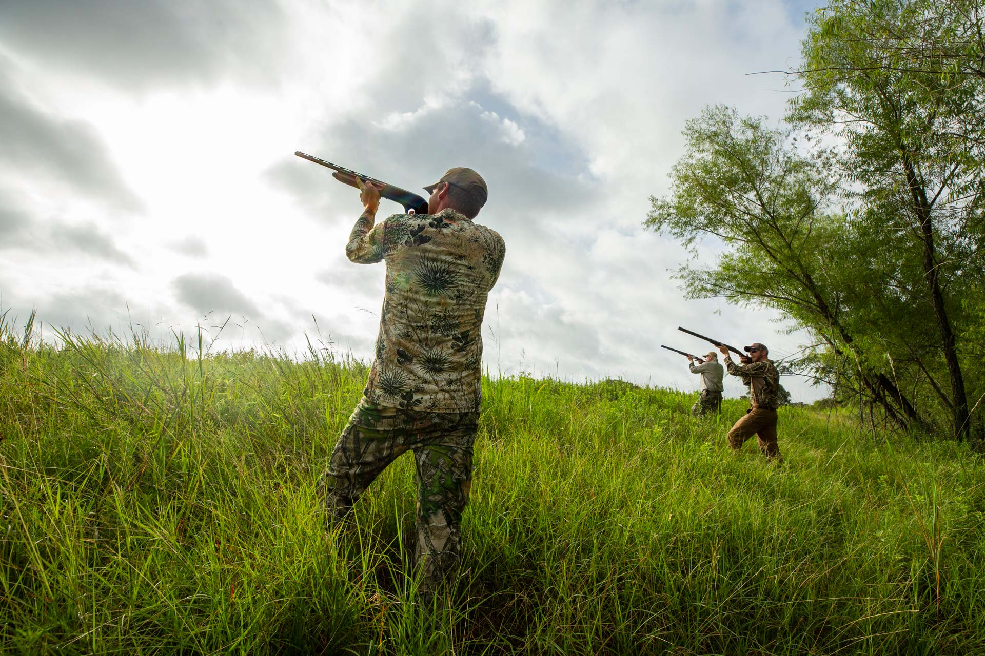 Men dove hunting